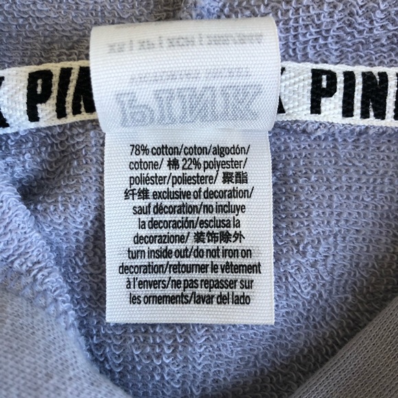 Purple Cropped Pink Hoodie with Lace Detailing - Picture 8 of 8